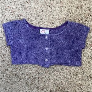 Girls expressions purple cardigan shrug size 4T